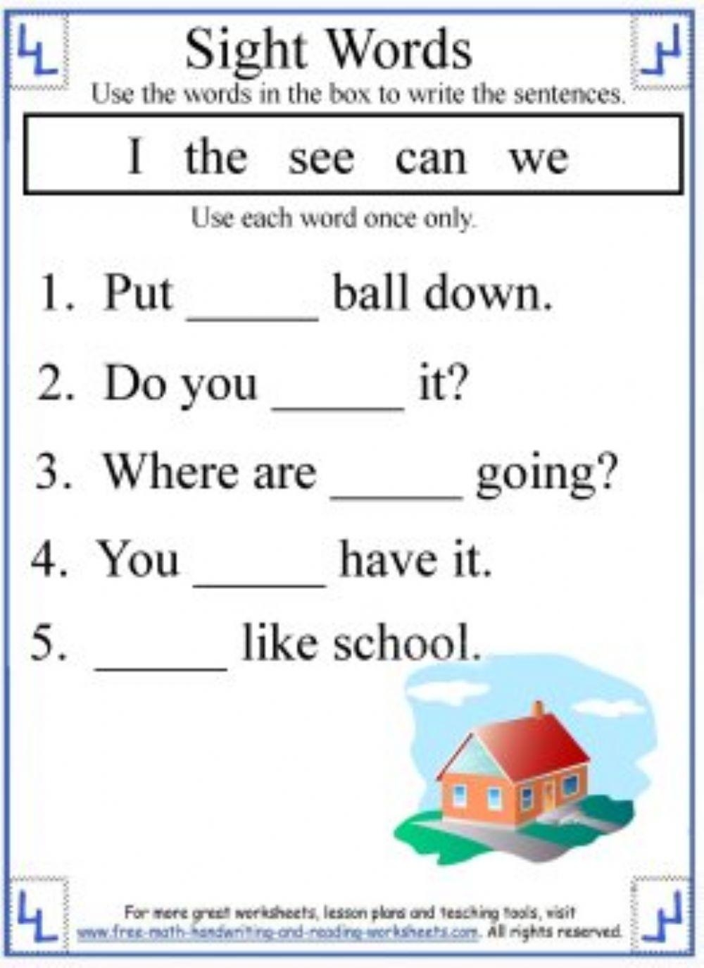 FREE Sight Word The Printable Worksheet MyTeachingStation 