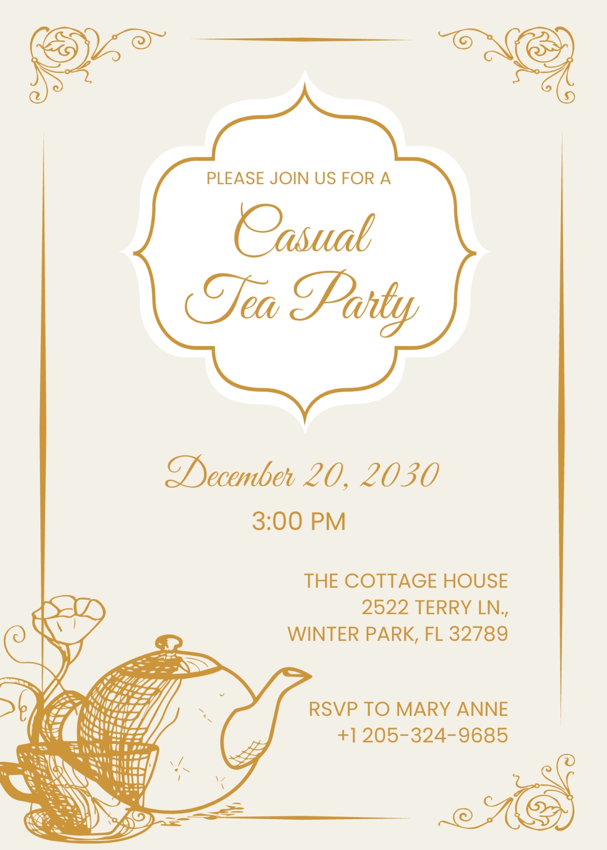invitation for tea party template