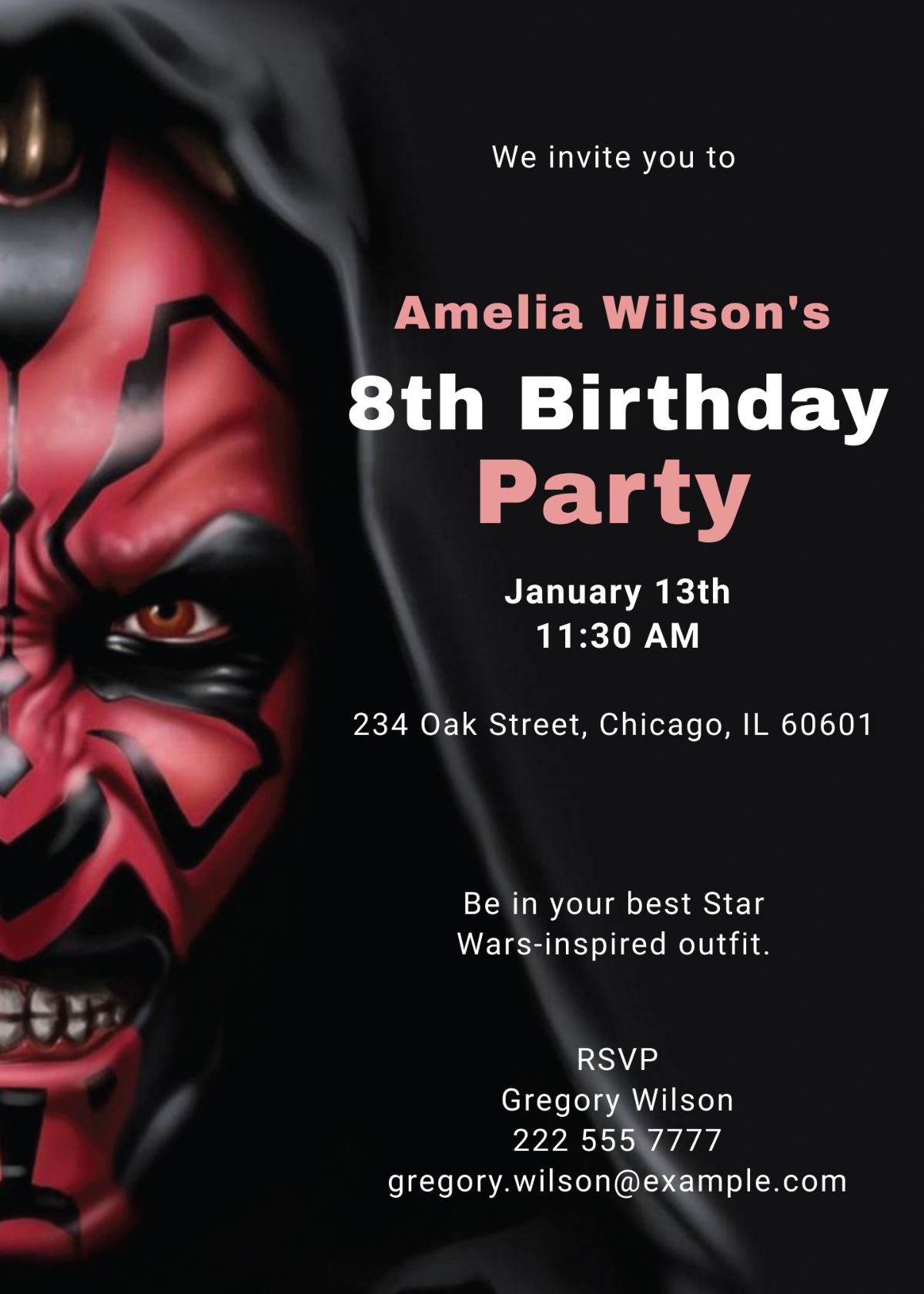star wars invitation template free