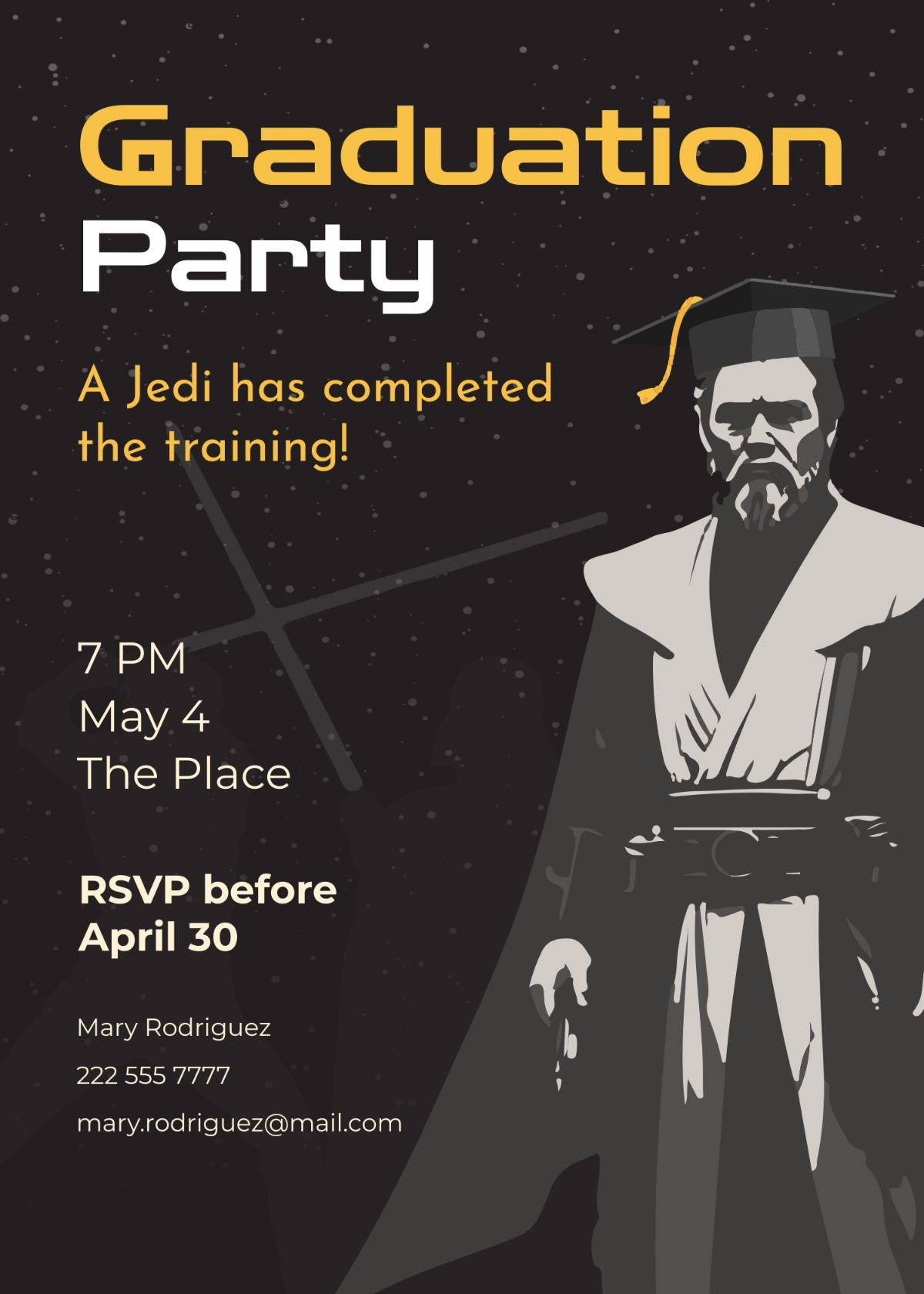 star wars invitation free template