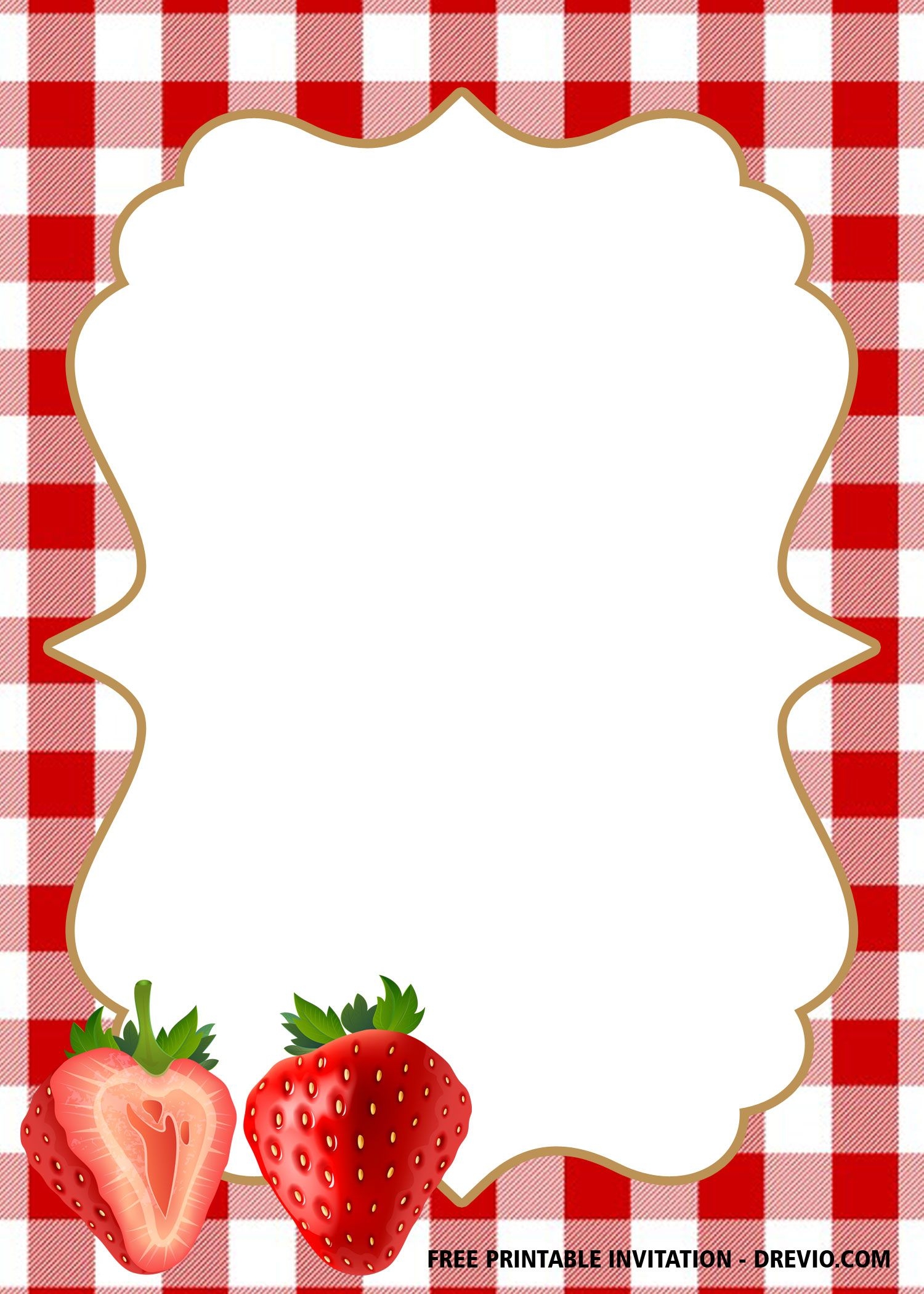 free strawberry invitation template
