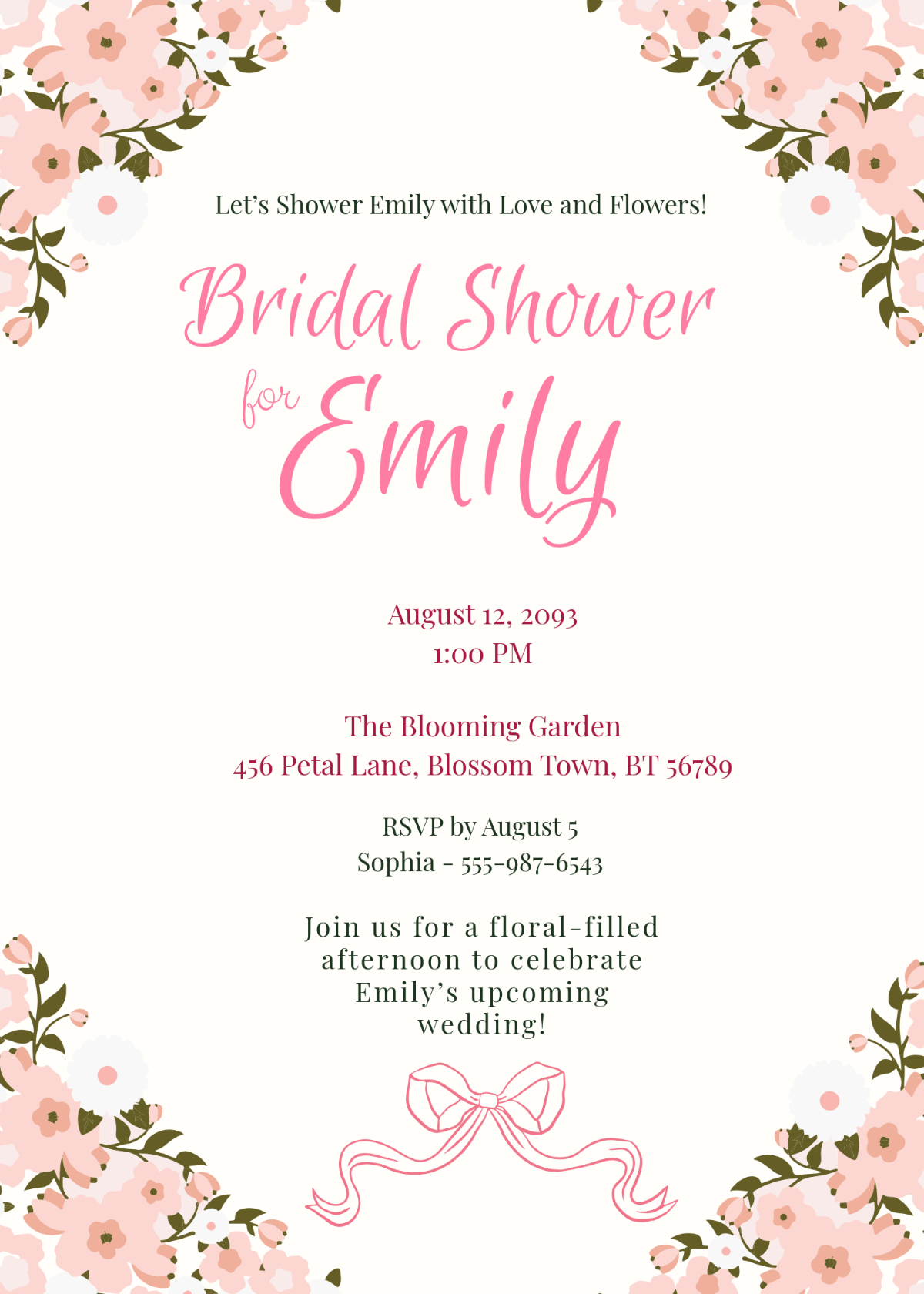 bridal shower invitation template
