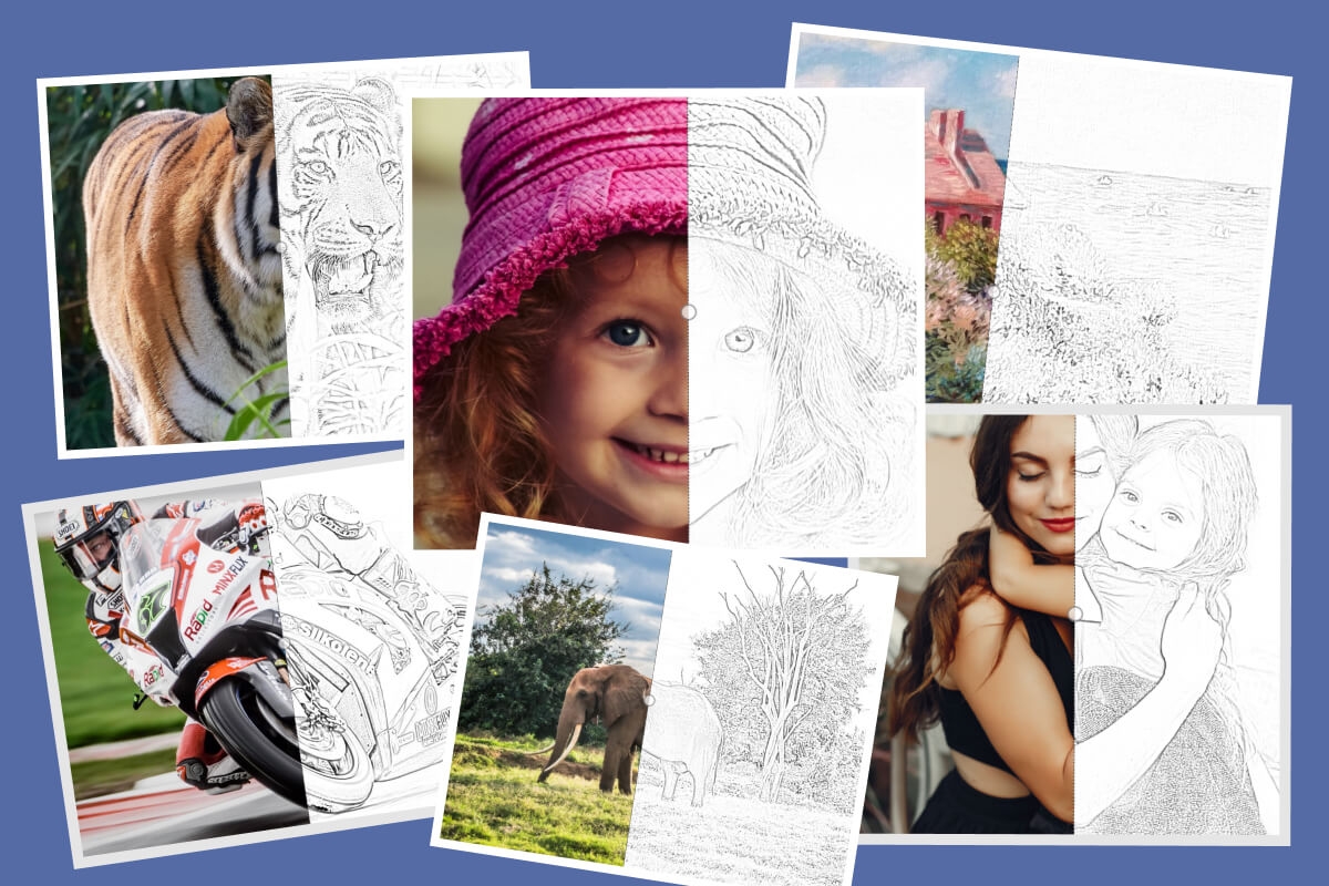 turn photo into coloring page free
