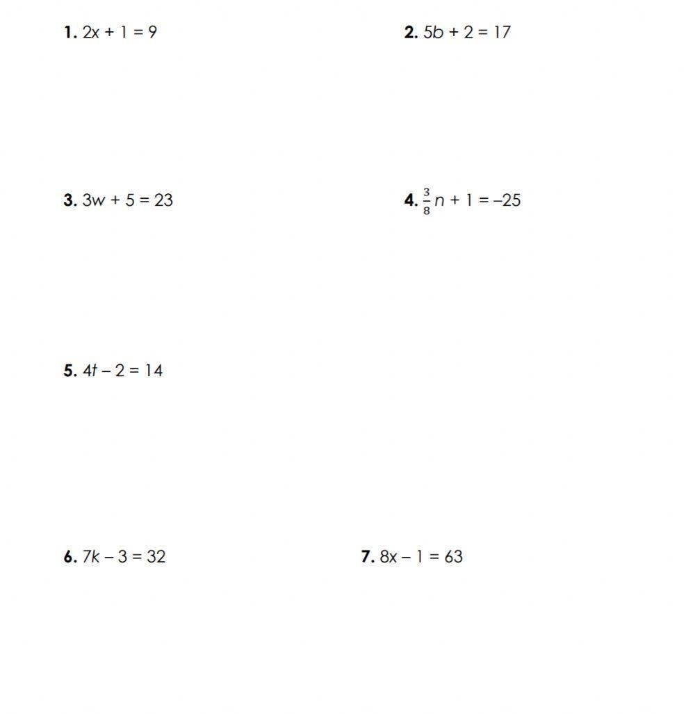 Free Two Step Equations Worksheet Pdf Download Free Two Step Equations 