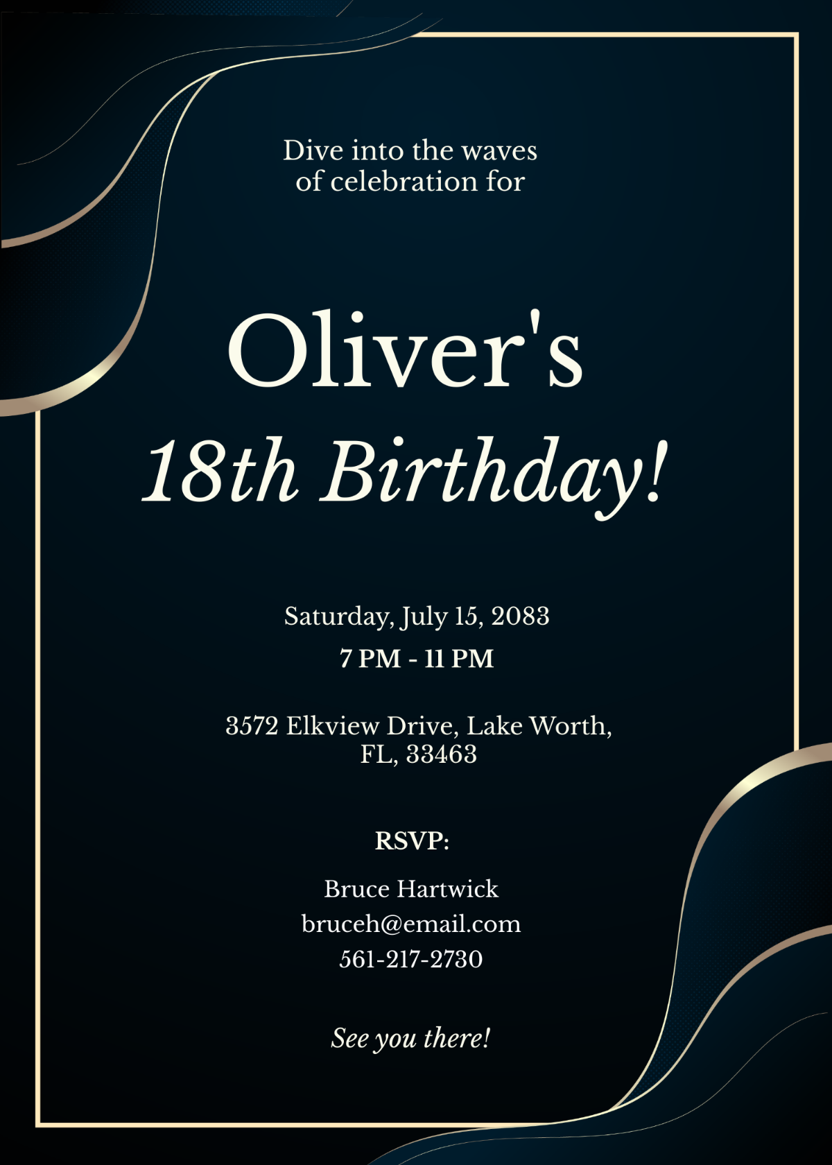18th birthday invitation template
