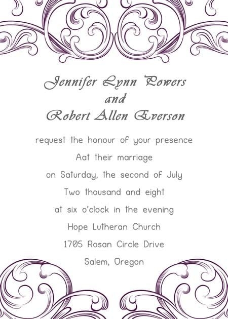 Free Wedding Invite Templates