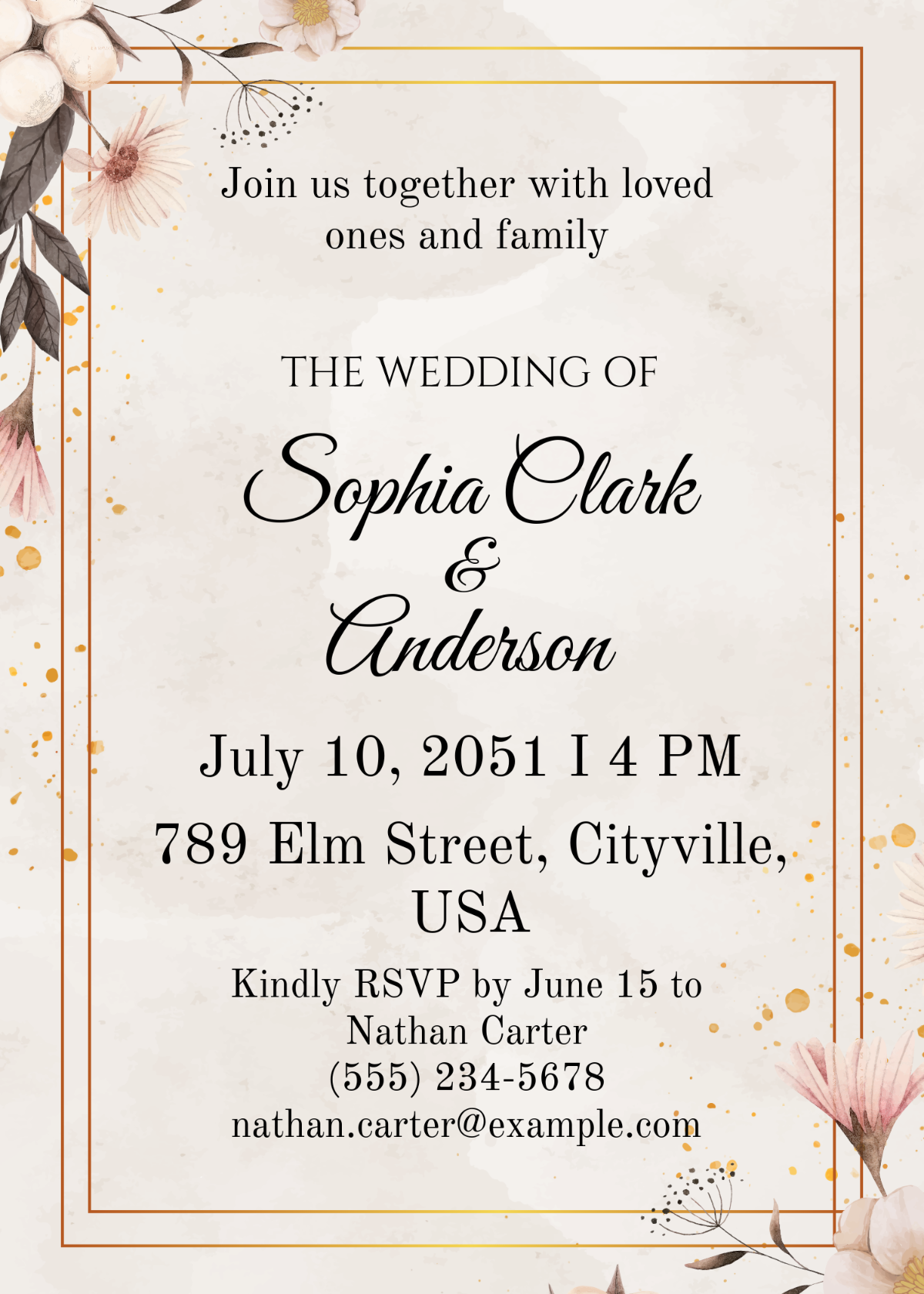 Free Wedding Sponsor Invitation Template To Edit Online