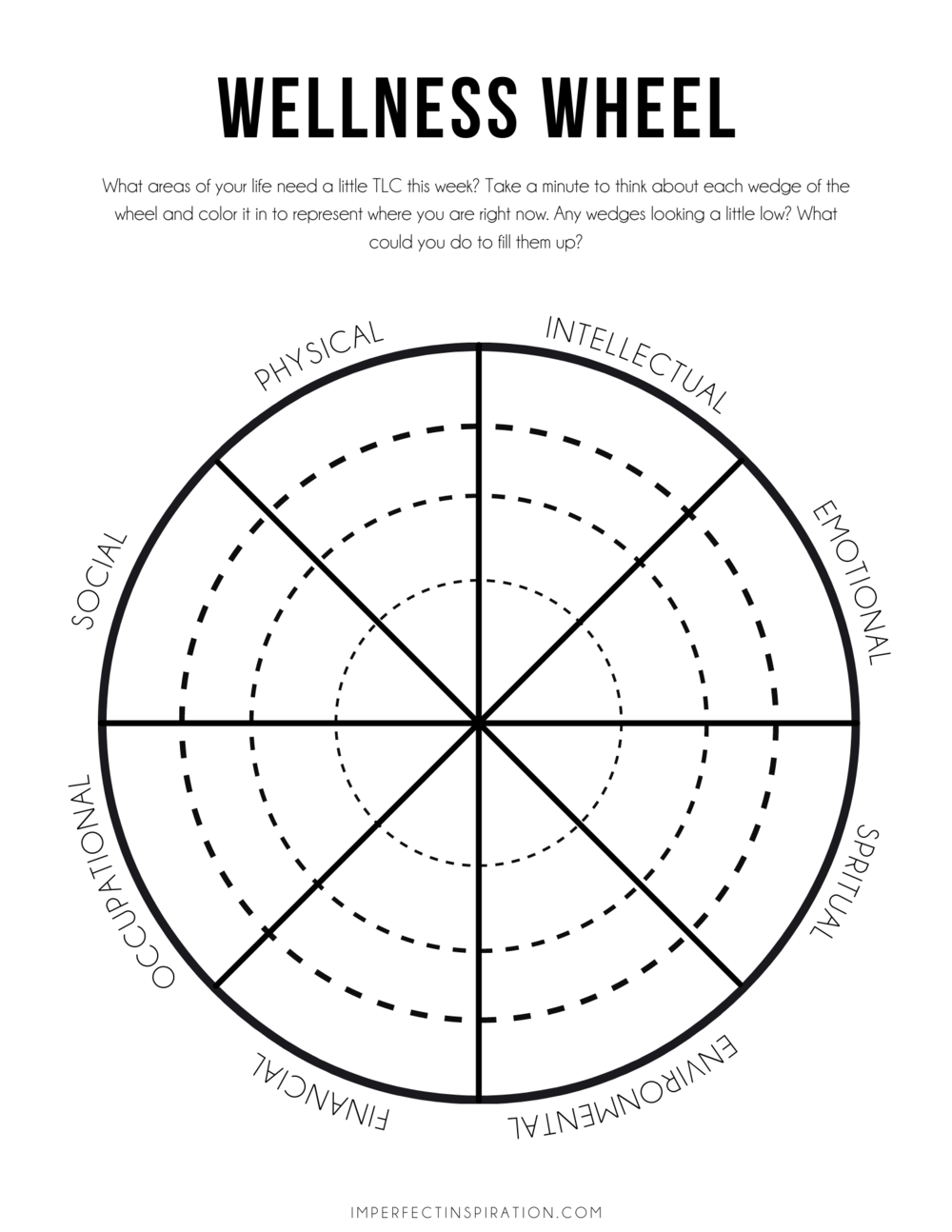 8 dimensions of wellness worksheet