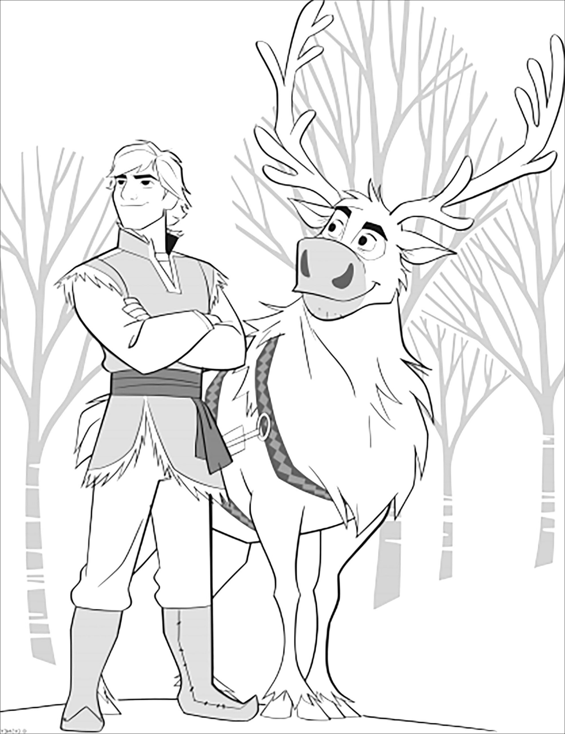 Frozen 2 Sven Kristoff without Text Frozen 2 Kids Coloring 