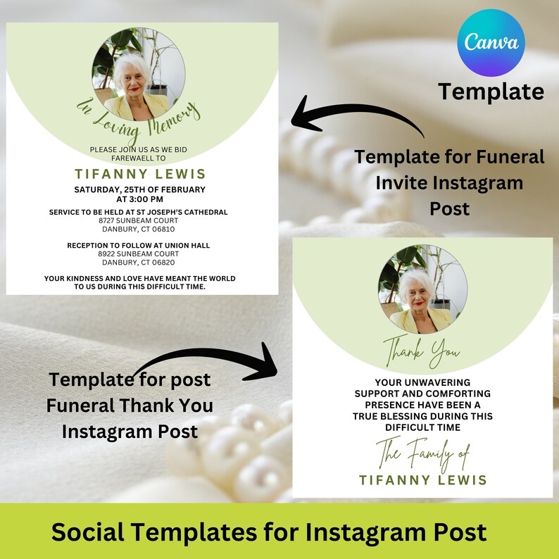 Funeral Invite Template Funeral Announcement Memorial Service