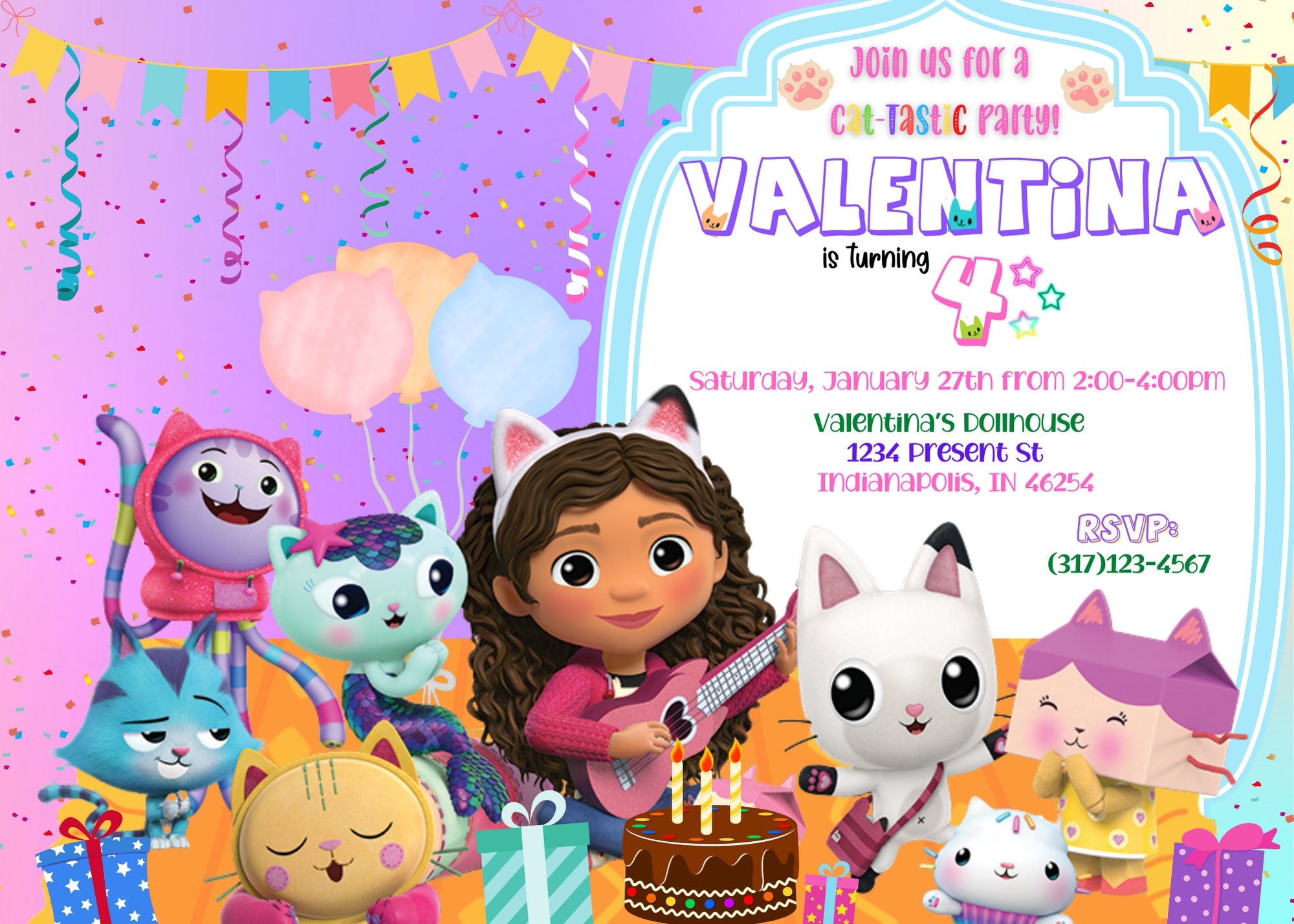 Gabby Dollhouse Invitation Template Portal Tutorials