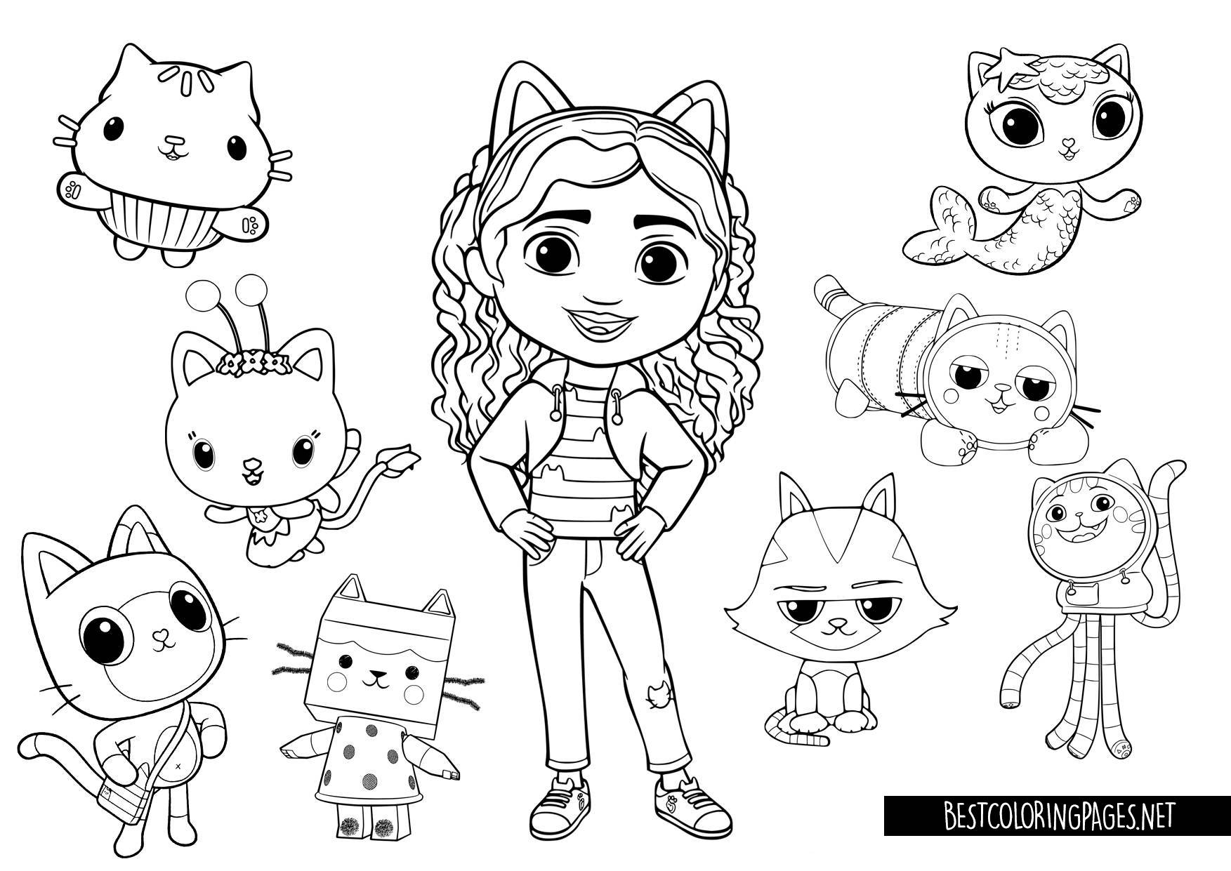 Gabbys Dollhouse Colouring Page Free Printable Coloring Pages