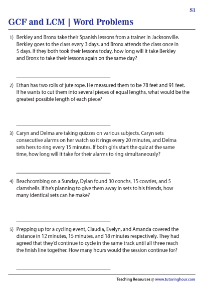 GCF And LCM Activity Live Worksheets Worksheets Library