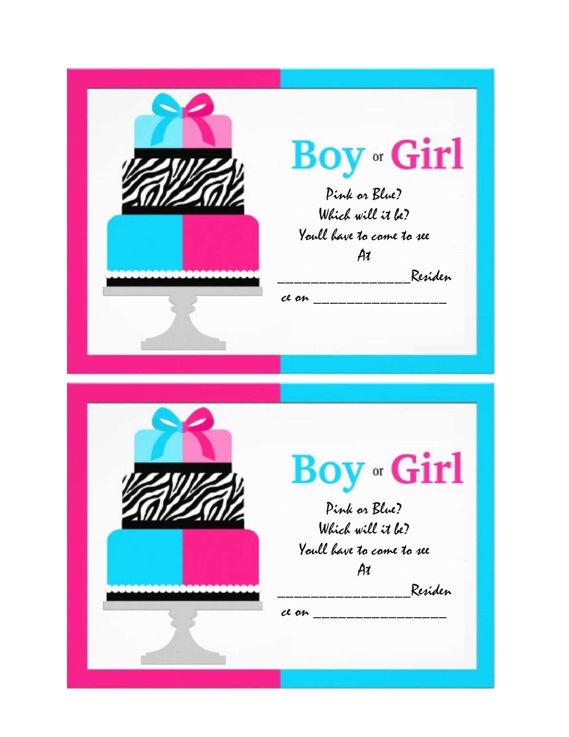 free gender reveal invitation templates