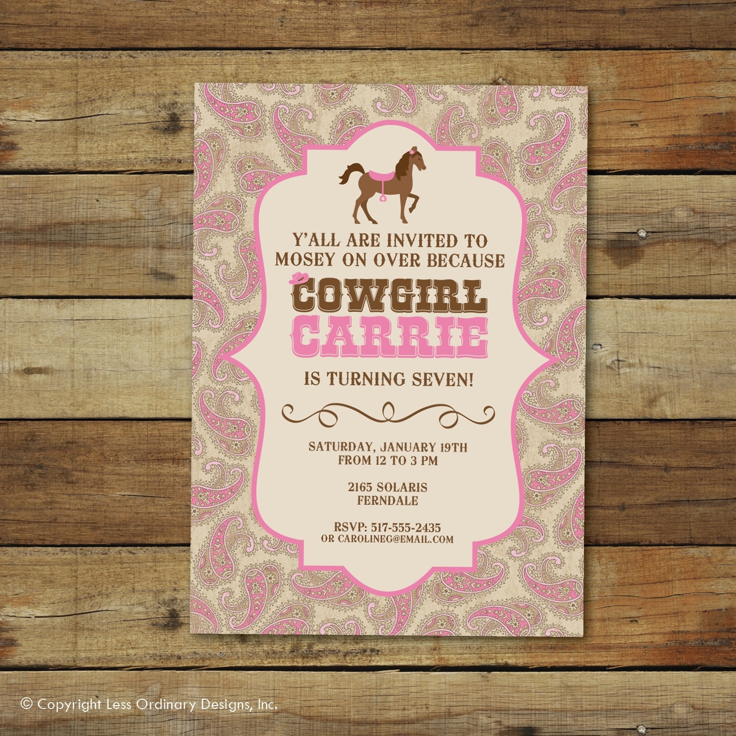 cowgirl invitation template free