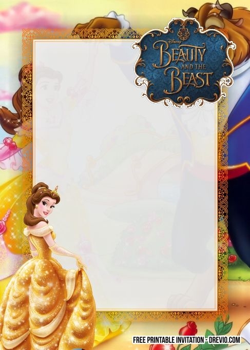 free beauty and the beast invitation templates