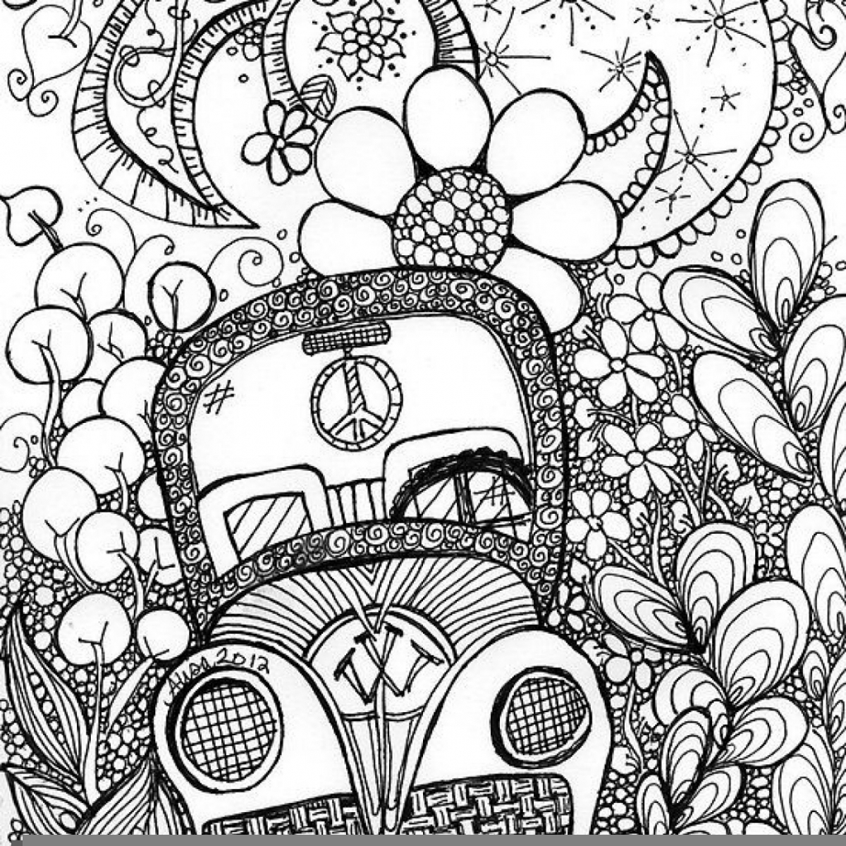 Trippy Coloring Pages For Adults