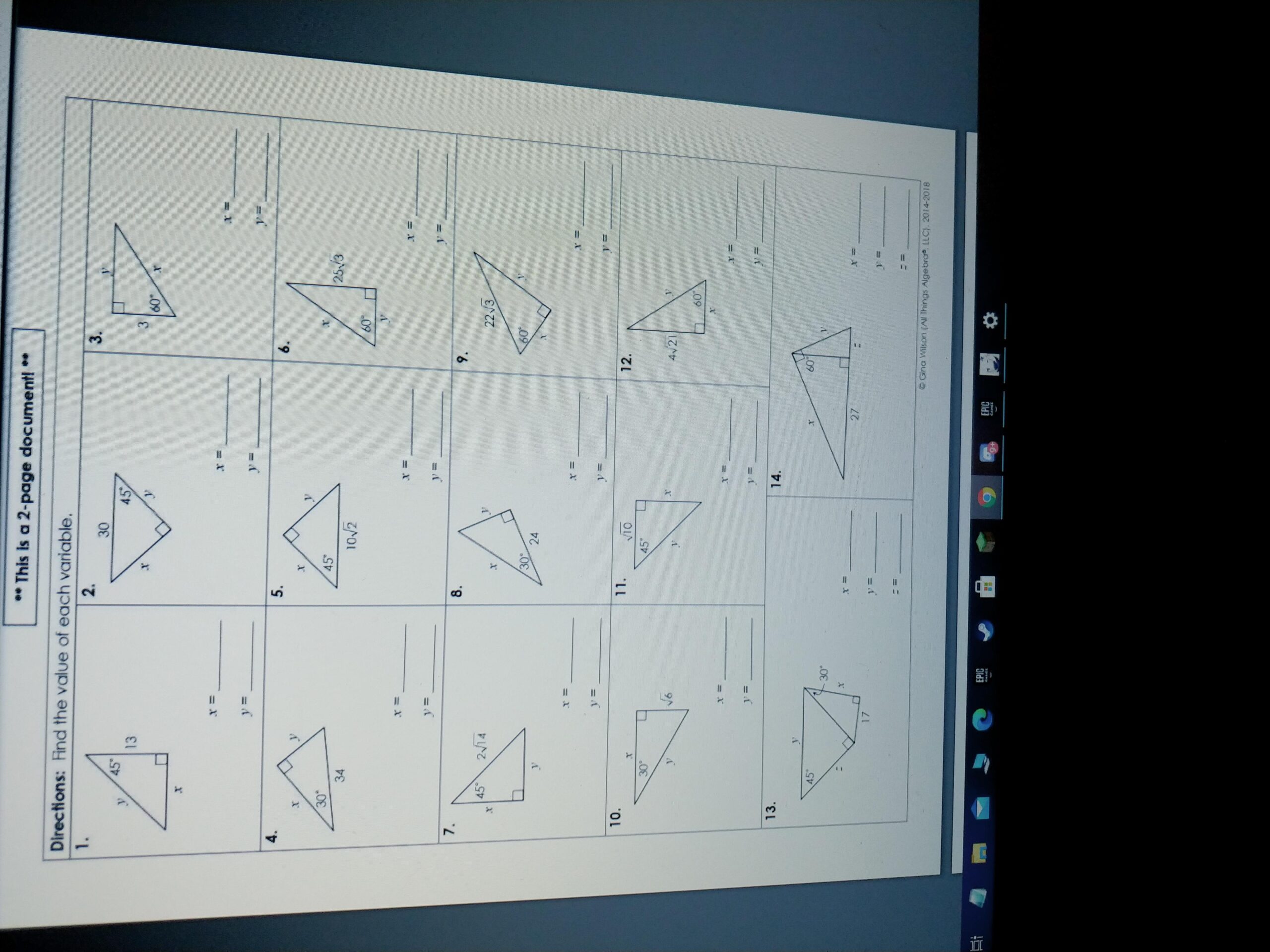 gina wilson all things algebra worksheet answers