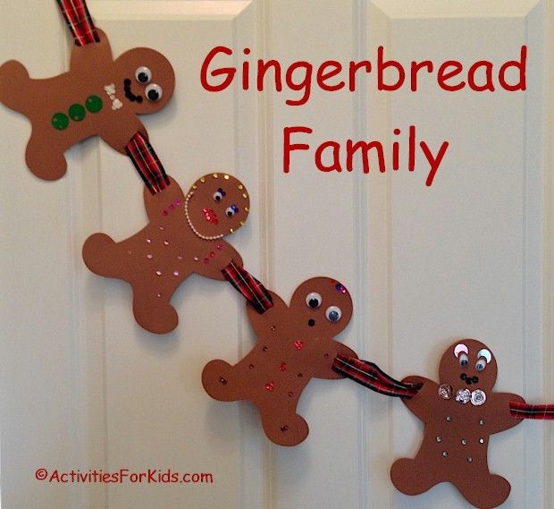 Gingerbread Family Garland Printable Gingerbread Craft For Kids
