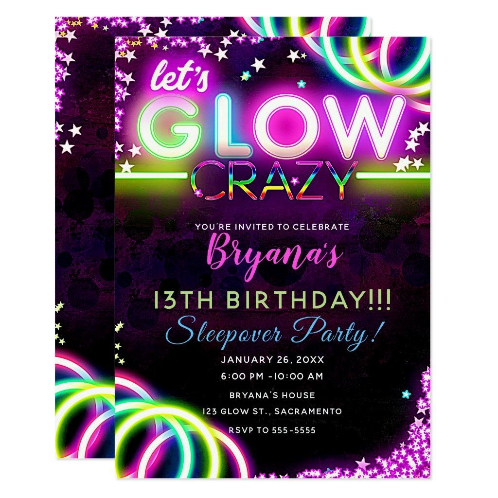 Glow Party Invitation Template Printable Word Searches