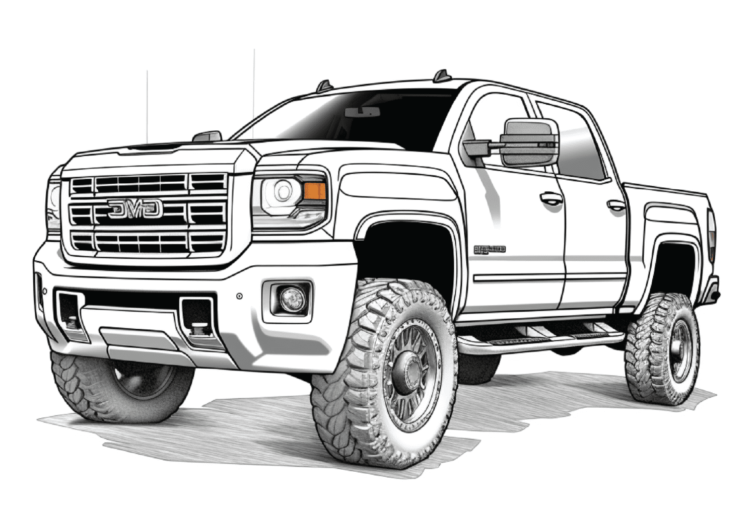 GMC Sierra HD Trucks Coloring Page Free Printable Coloring Pages