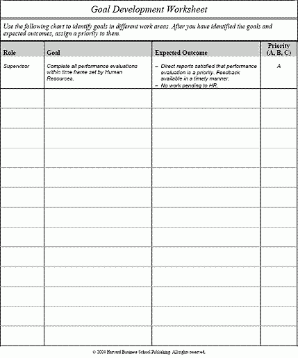 Goal Development Worksheet Free Worksheets Samples