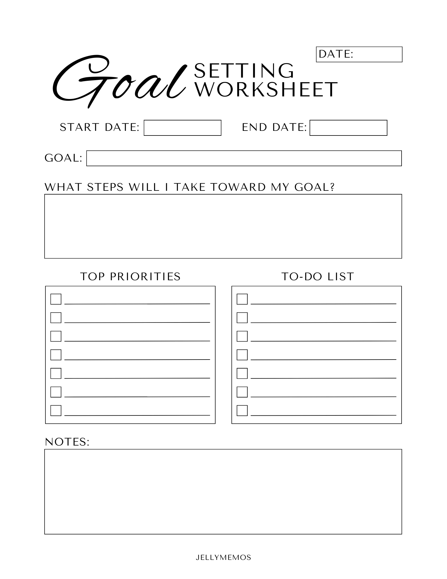 Goal Setting Template Goals Template Goal Setting Worksheet Goal Hot 