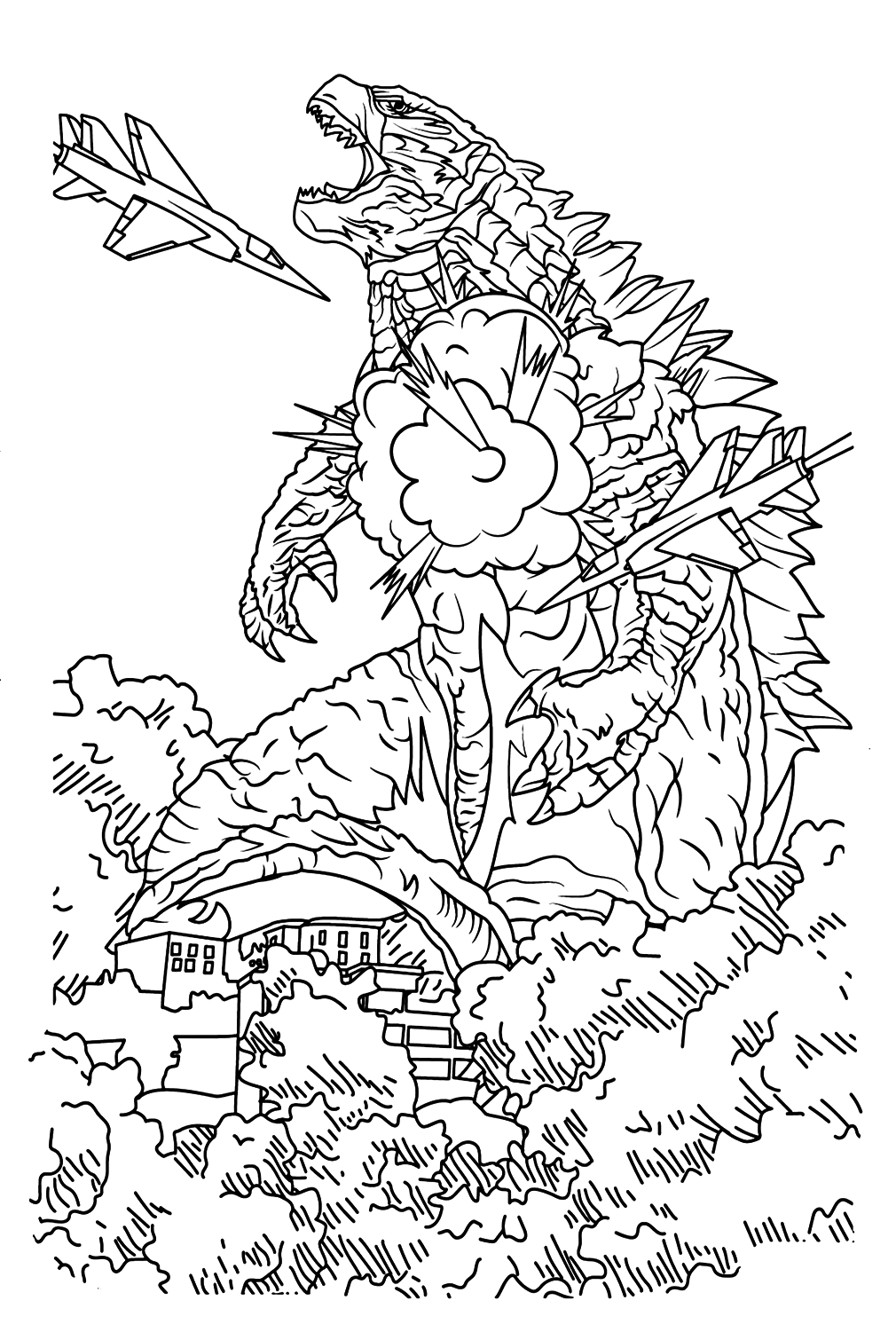 Godzilla 2024 Coloring Pages Printable Umeko Isabella