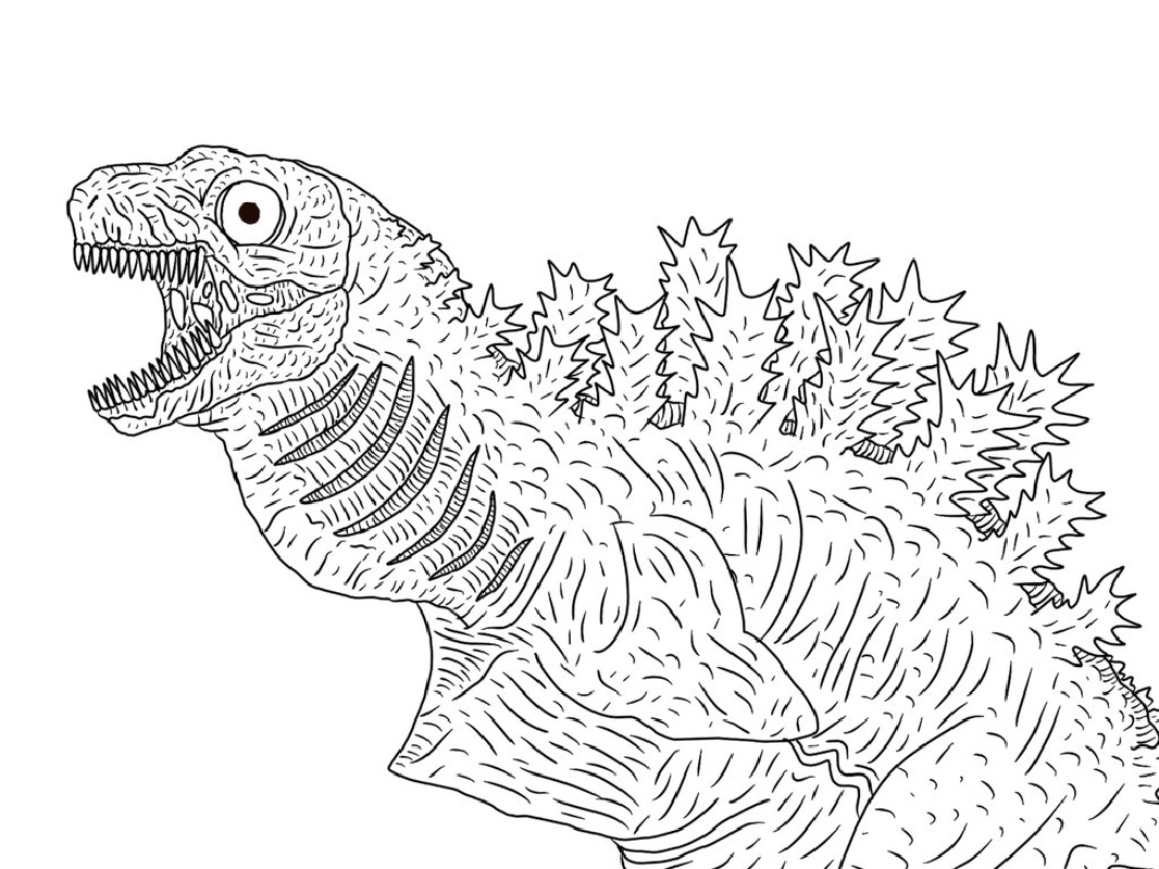 printable coloring pages godzilla