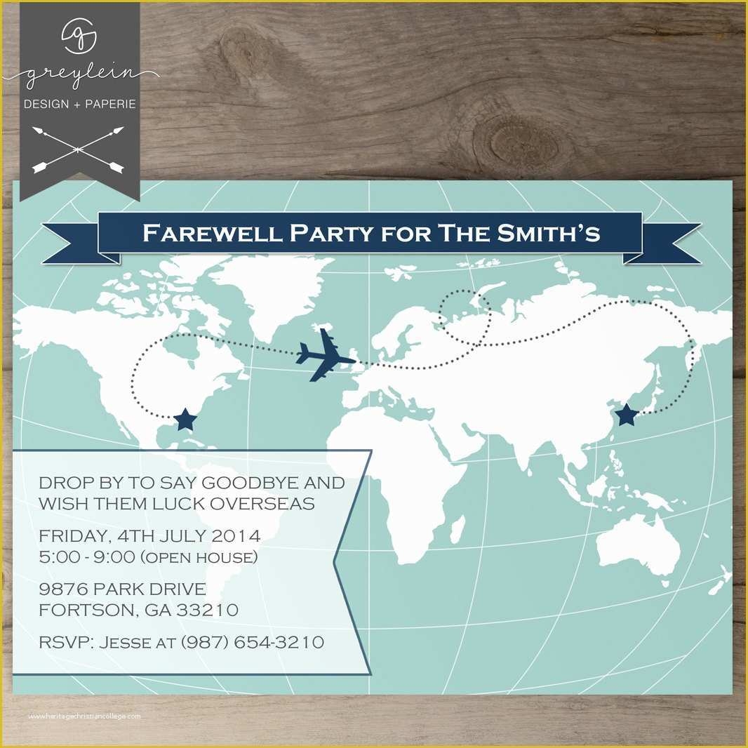 Going Away Party Invitation Template Free Of Free Going Away Party