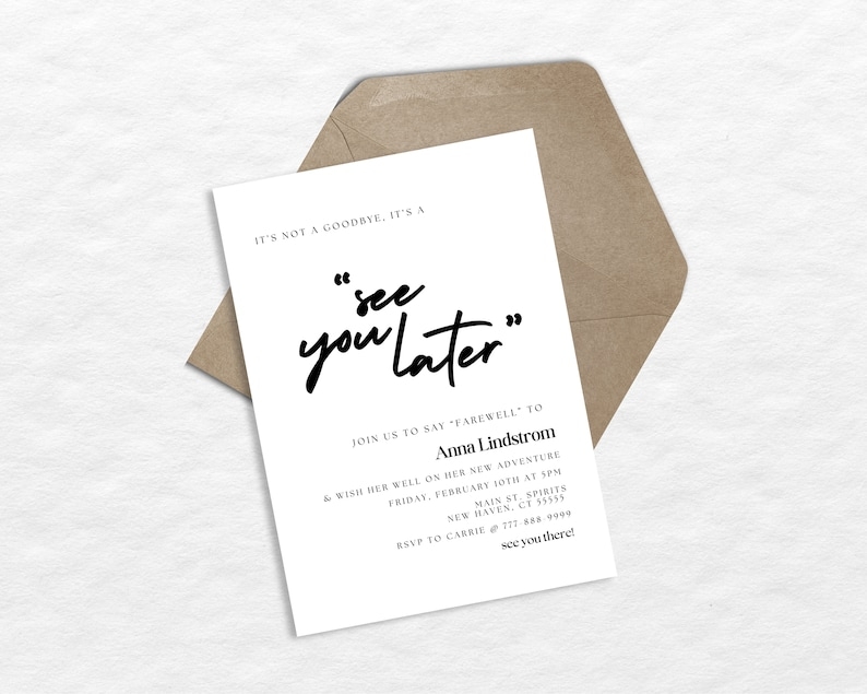 Goodbye Party Invitation Template Farewell Party Invite Going Away 