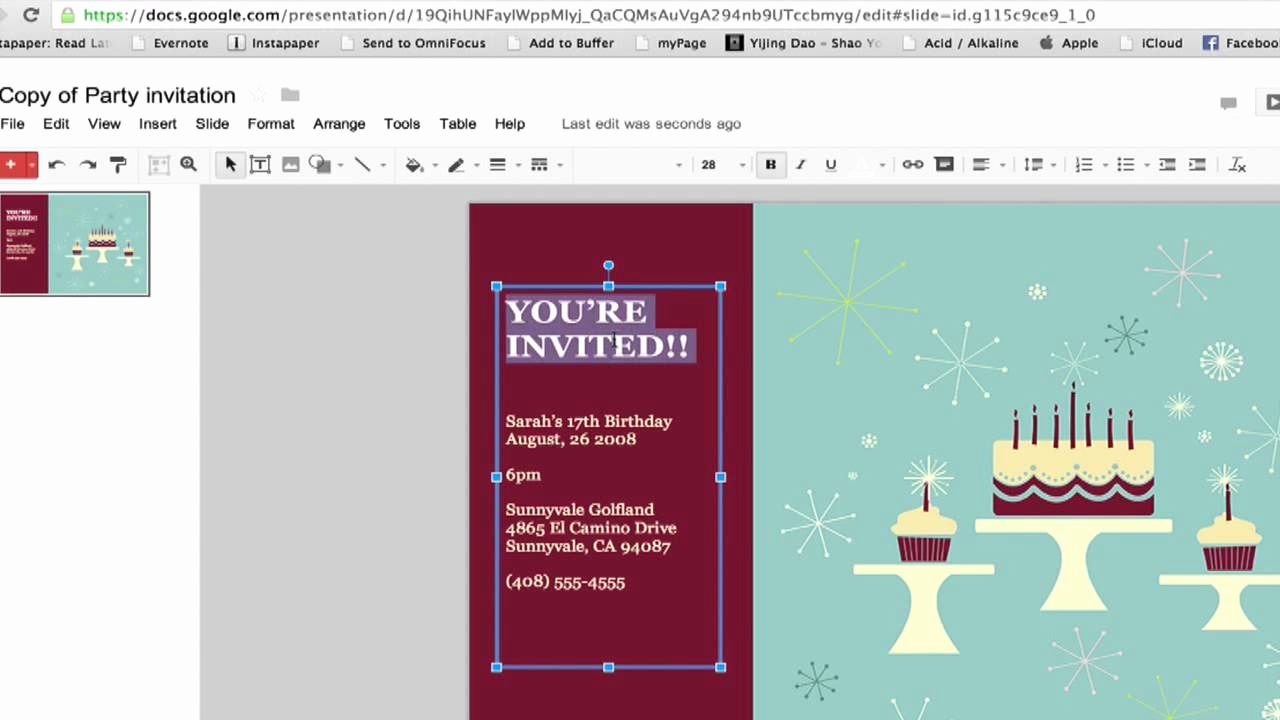 Google Invitation Template