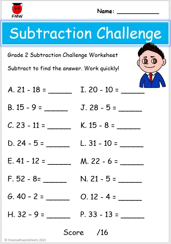 Grade 2 Math Worksheets Grade1to6 Worksheets Library