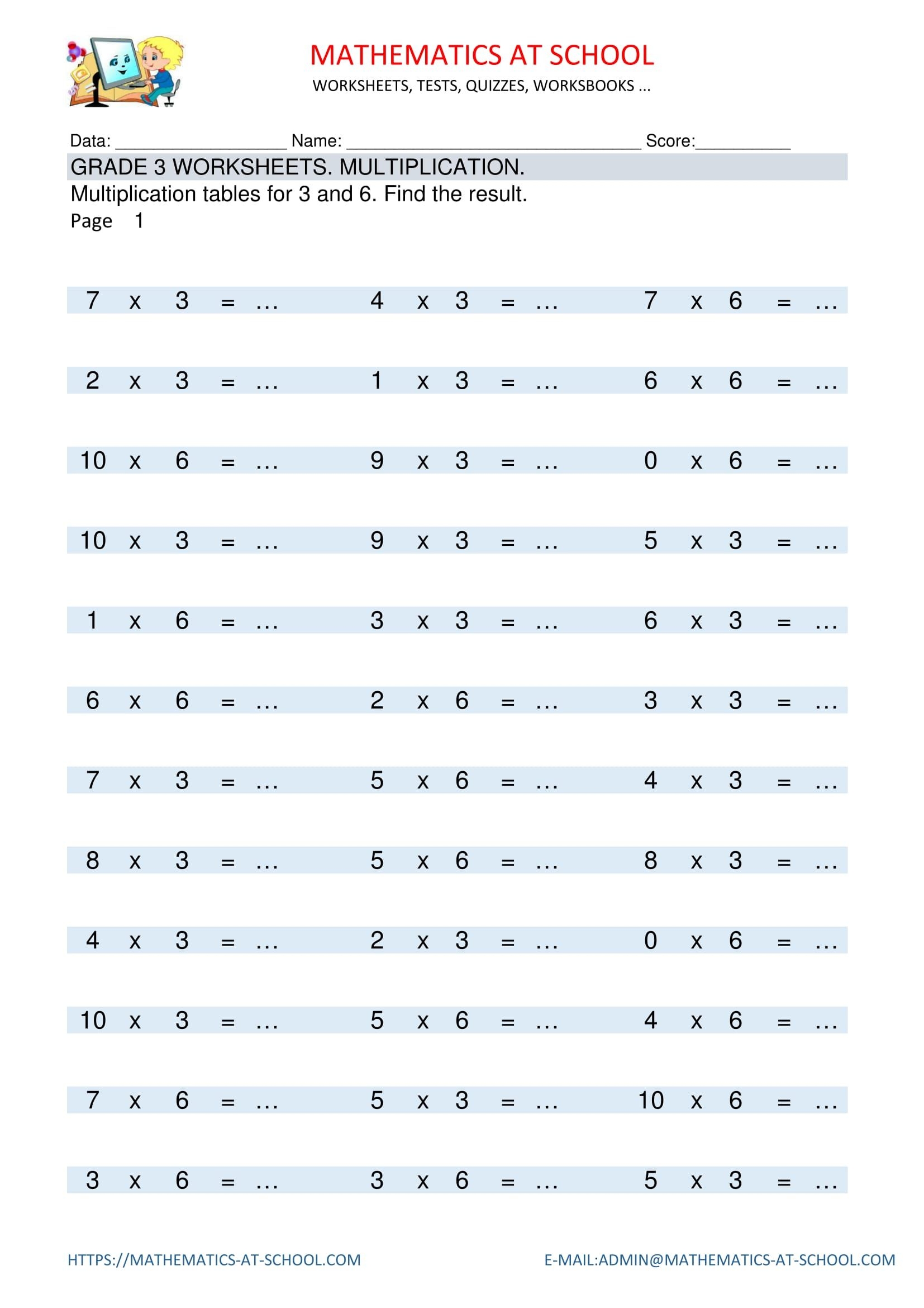 Grade 3 Maths Worksheets Pdf Download