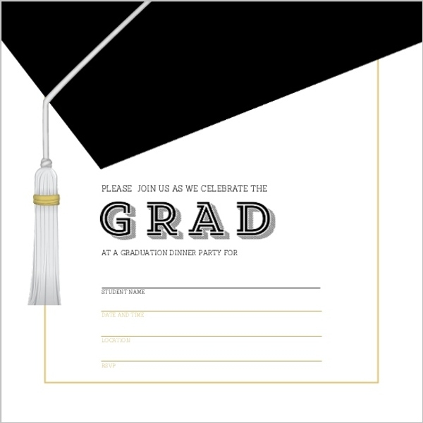 Graduation Cap Invitations Template