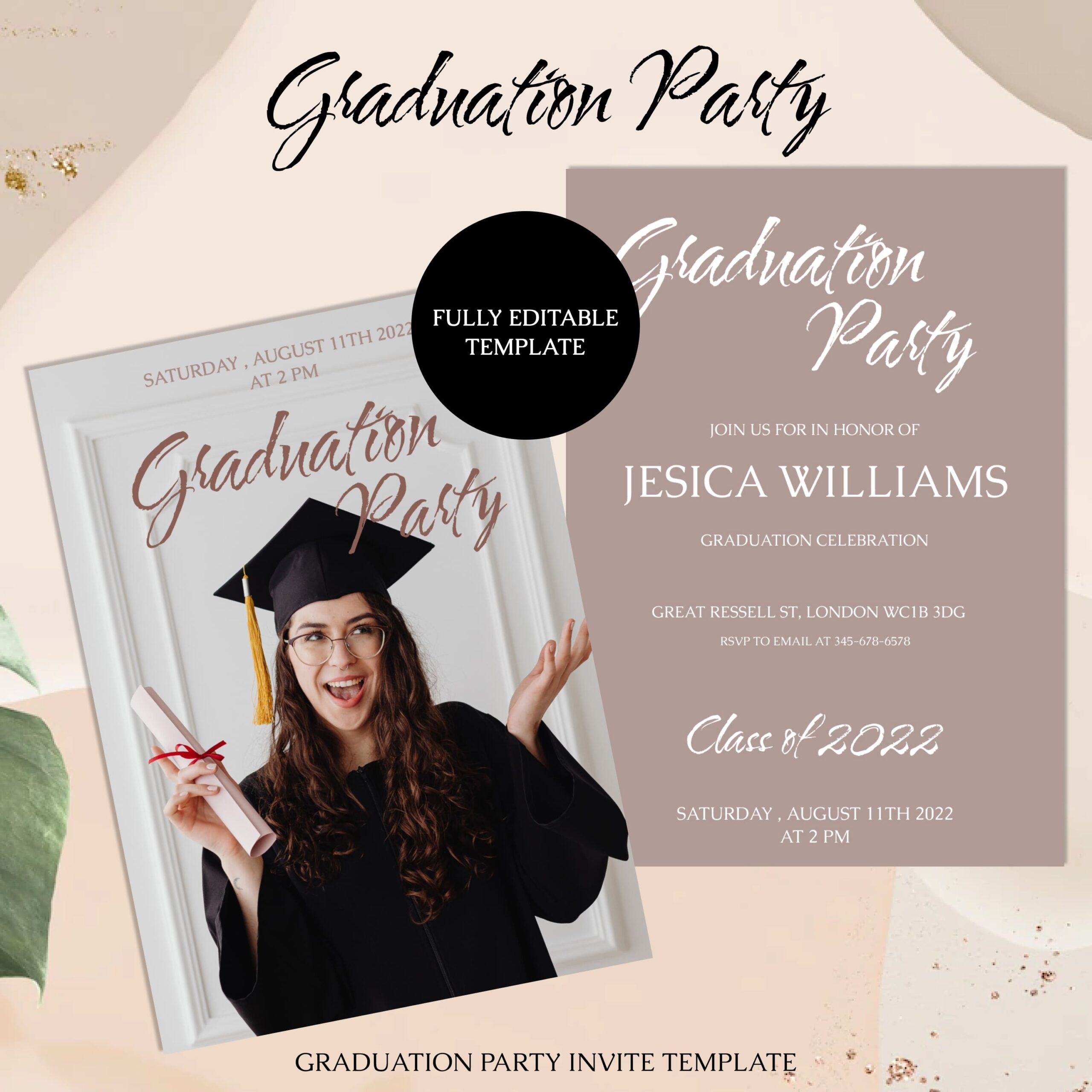 grad invite template