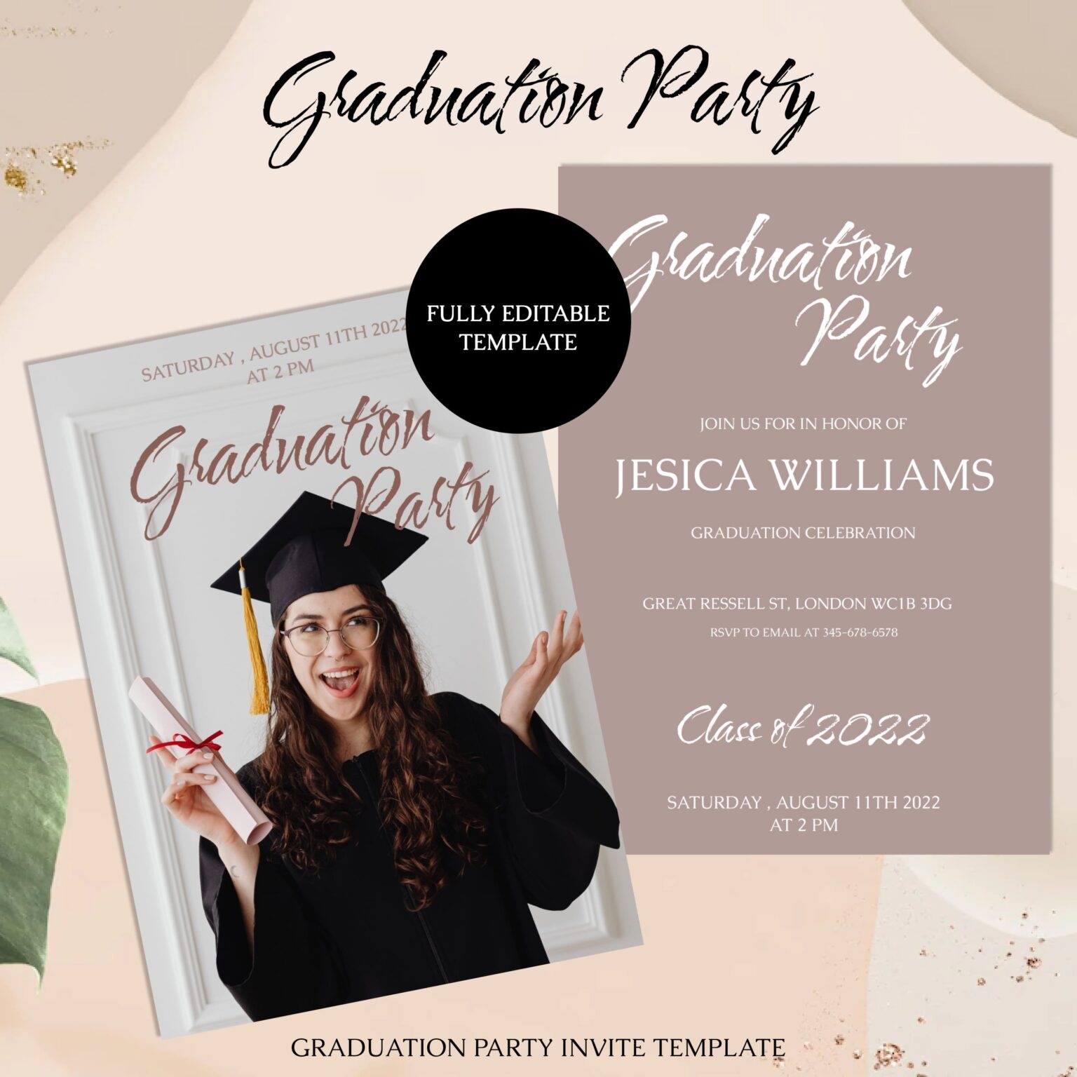 grad party invite template