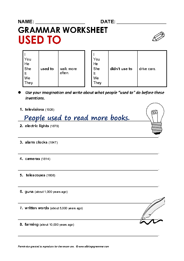 grammar worksheet