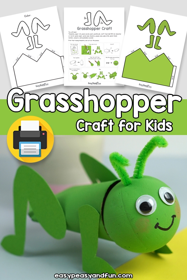 printable grasshopper craft template