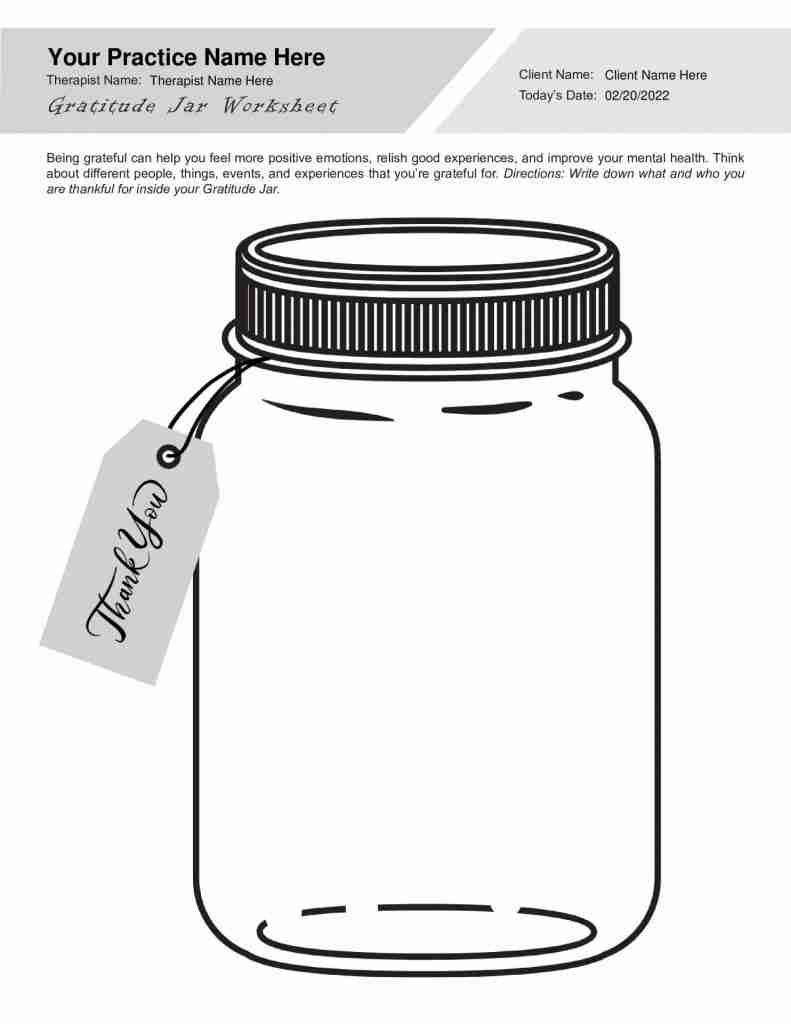 printable gratitude jar worksheet
