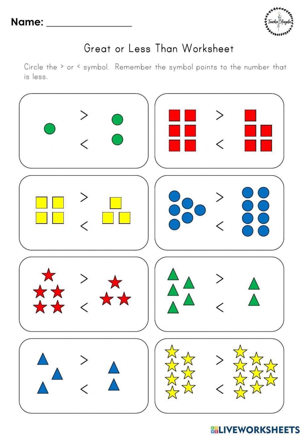 Greater Than Less Than Activity Live Worksheets Worksheets Library