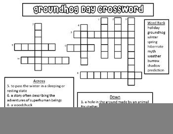 groundhog day crossword puzzles printable
