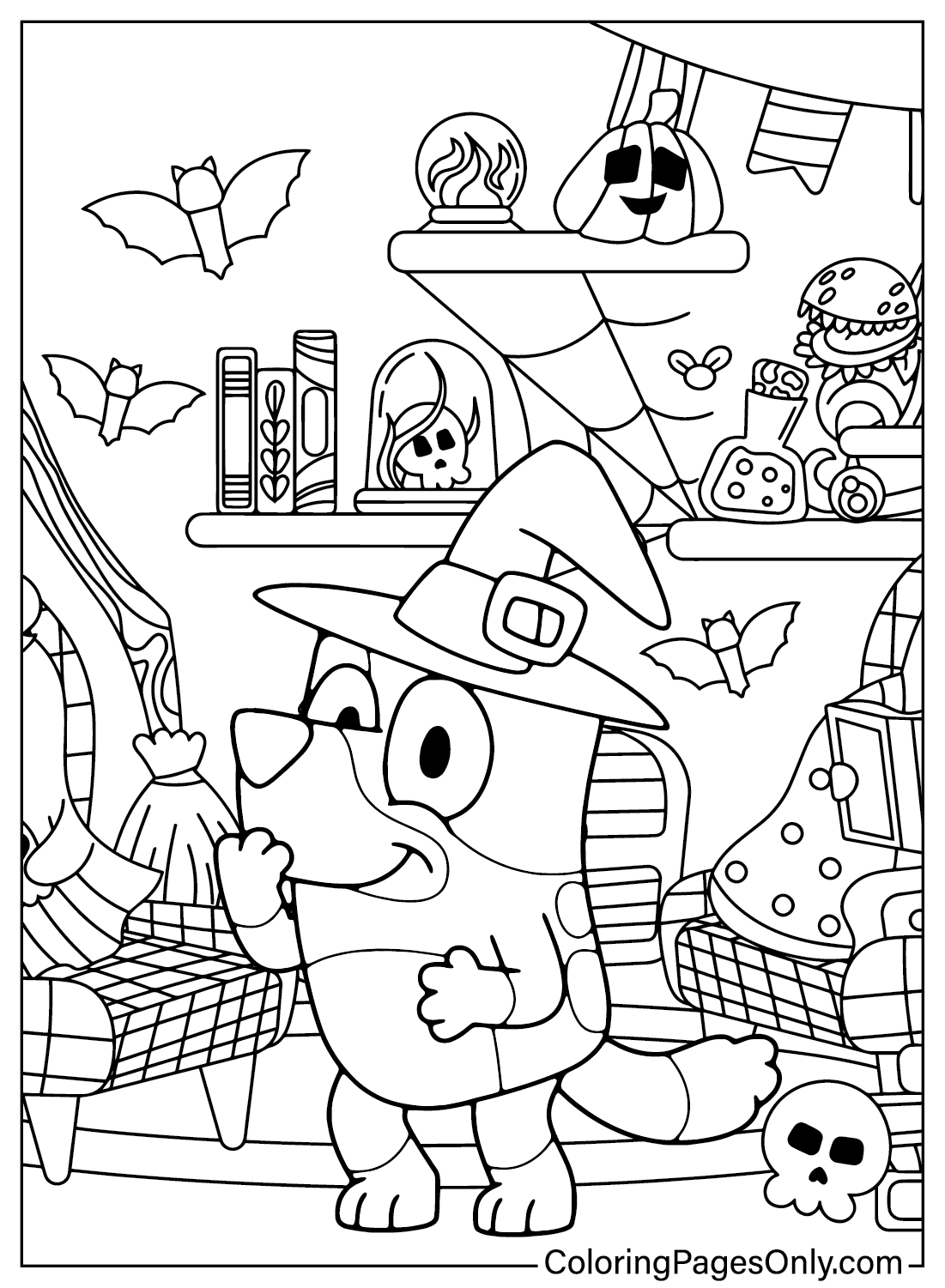 Halloween Bluey Coloring Page Free Printable Coloring Pages