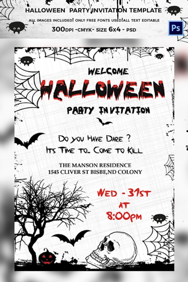 halloween invitation free template