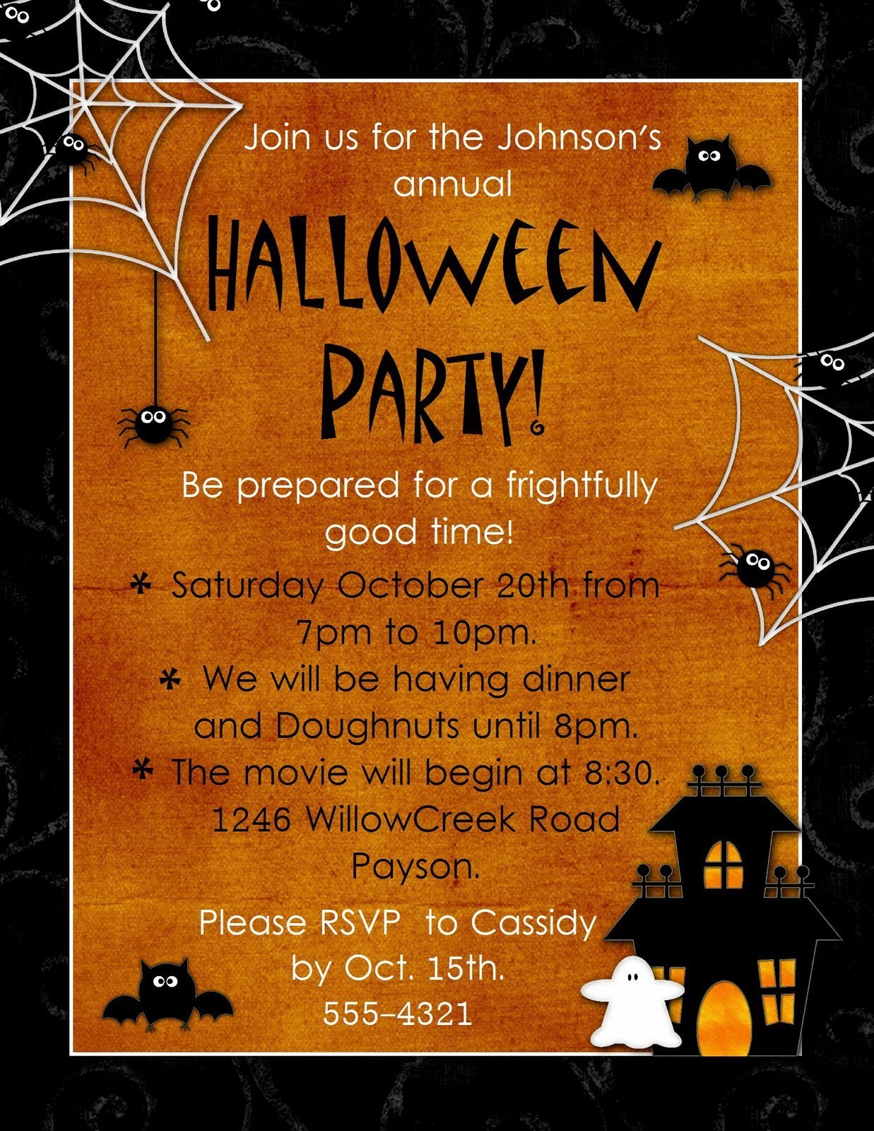 halloween birthday party invitations templates free
