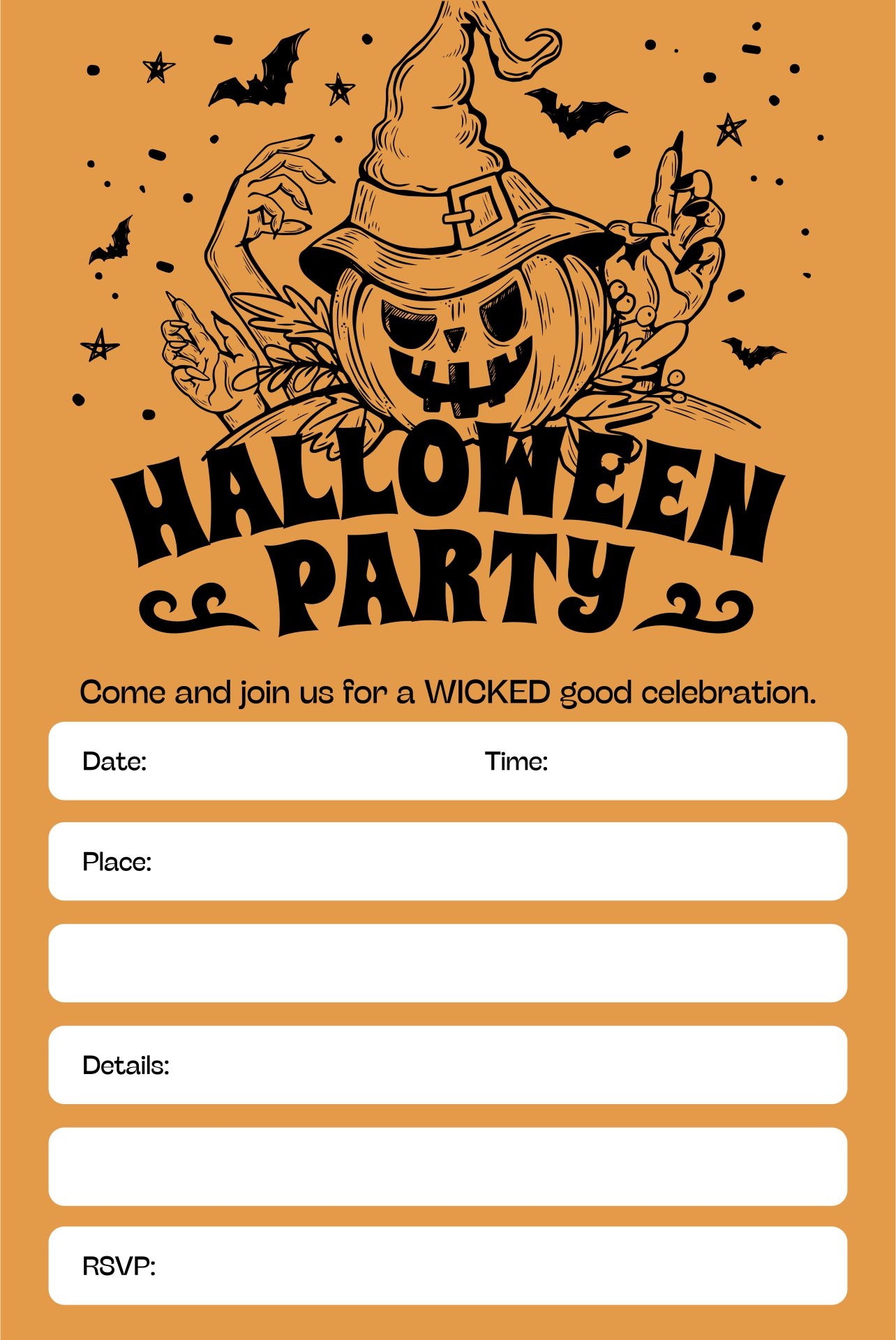 Halloween Party Invite Template Free