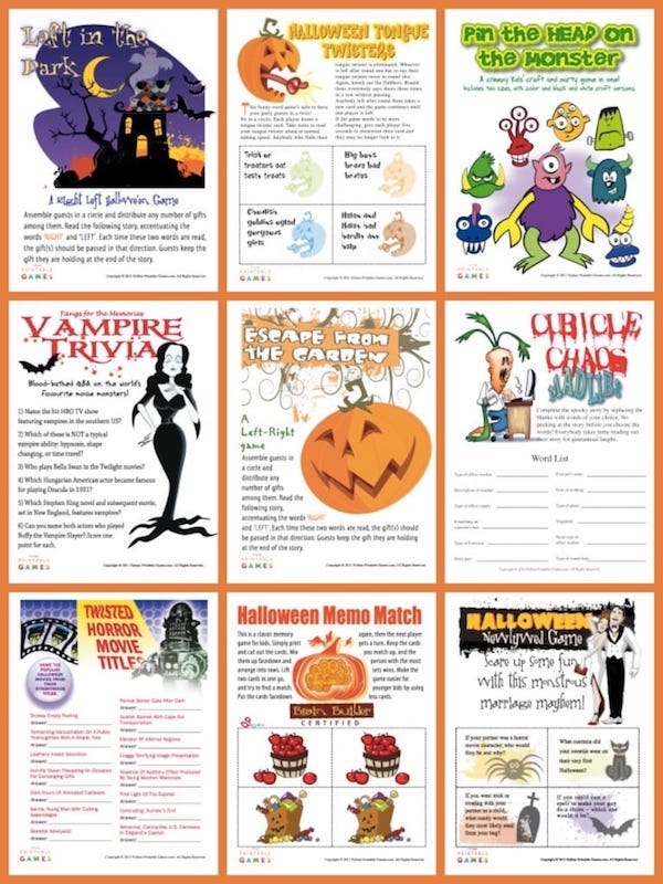 Halloween Printable Games Party Games PartyIdeaPros