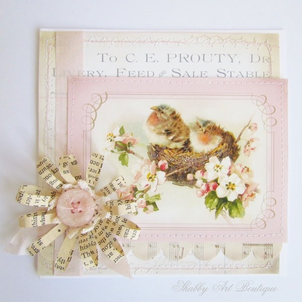 Handmade Cards With Vintage Graphics Shabby Art Boutique Worksheets 
