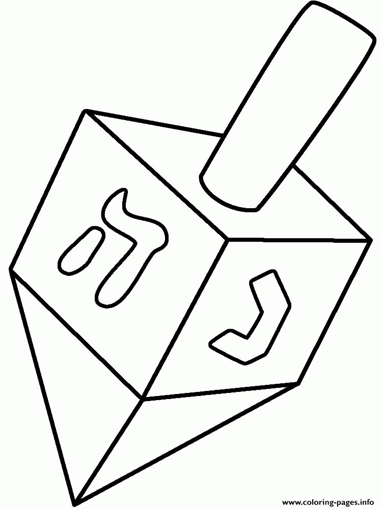 Hanukkah Dreidels Coloring Page Printable