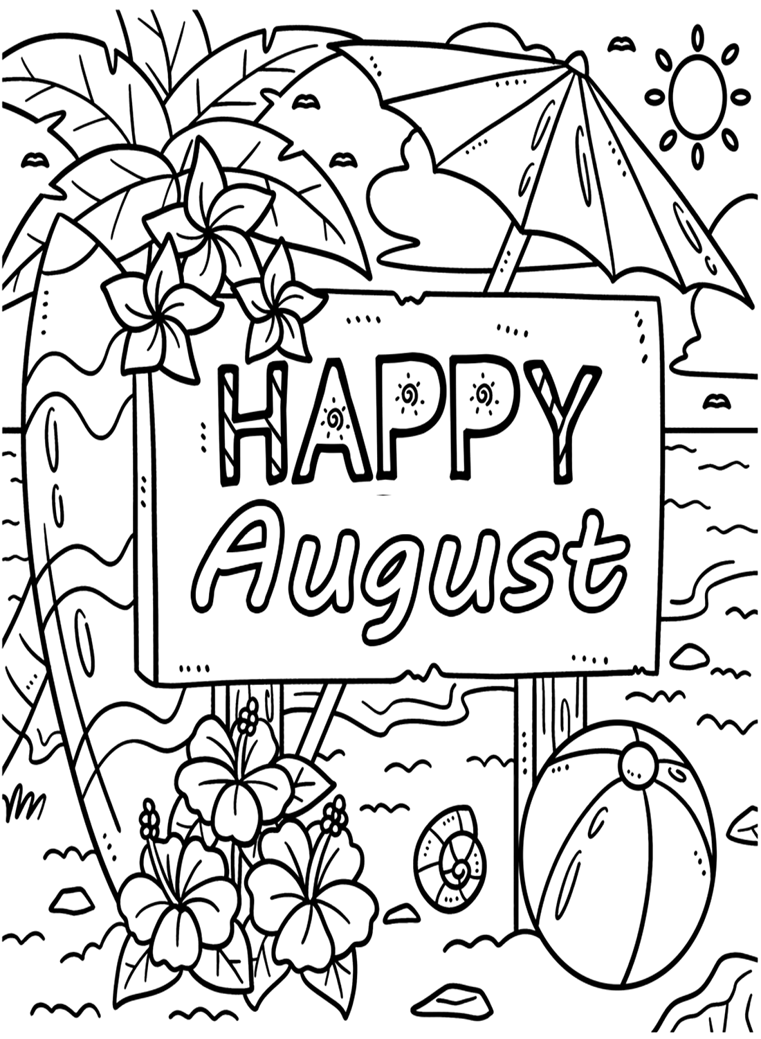 Happy August Coloring Page Free Printable Coloring Pages